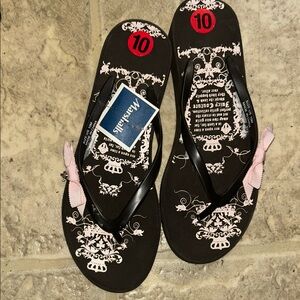 Juice couture Stylish Black and Pink Flip Flops